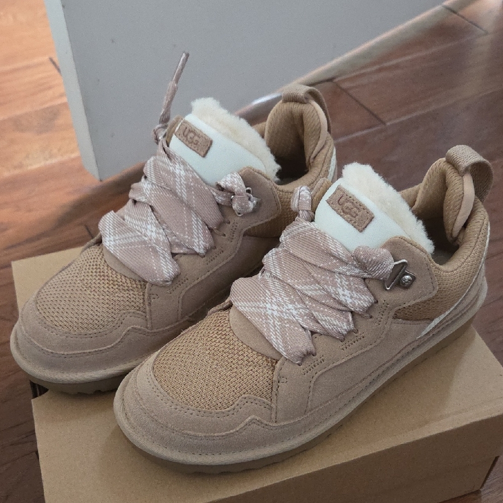 UGG Kids Tan Sneakers with White Details